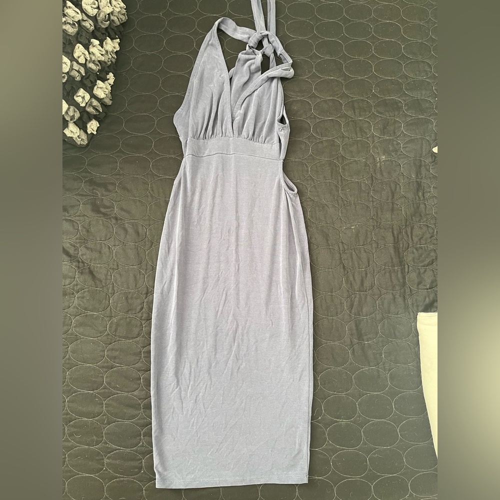 Super soft Blue dress with side cuts